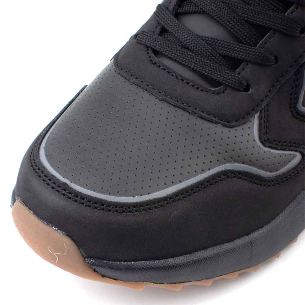 LARRIE Men Black Lace Up Outdoor Sneakers