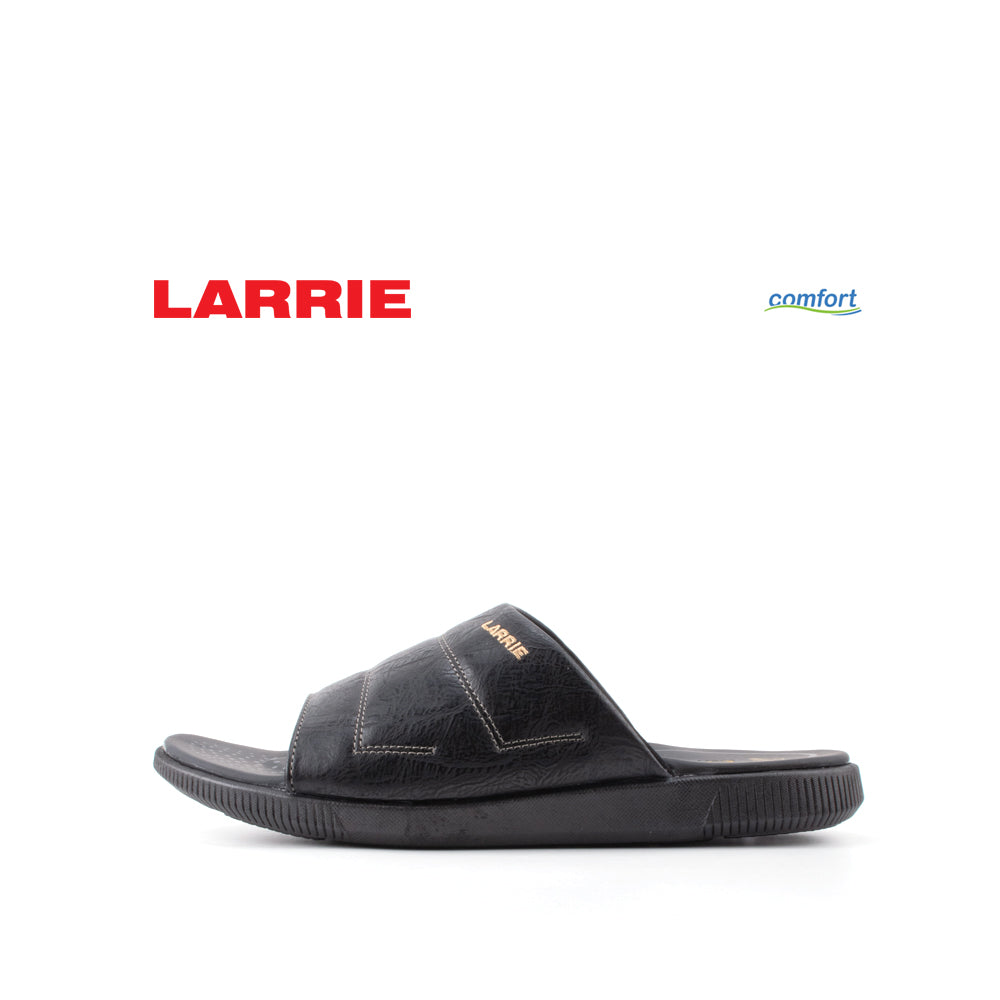 LARRIE Men Black Comfy Open Toe Sandals (Small Size Available)