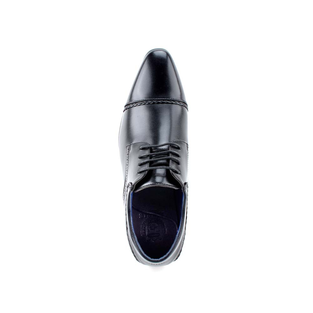 LR LARRIE Men Black Smooth and Shiny Formal Lace Up Shoes