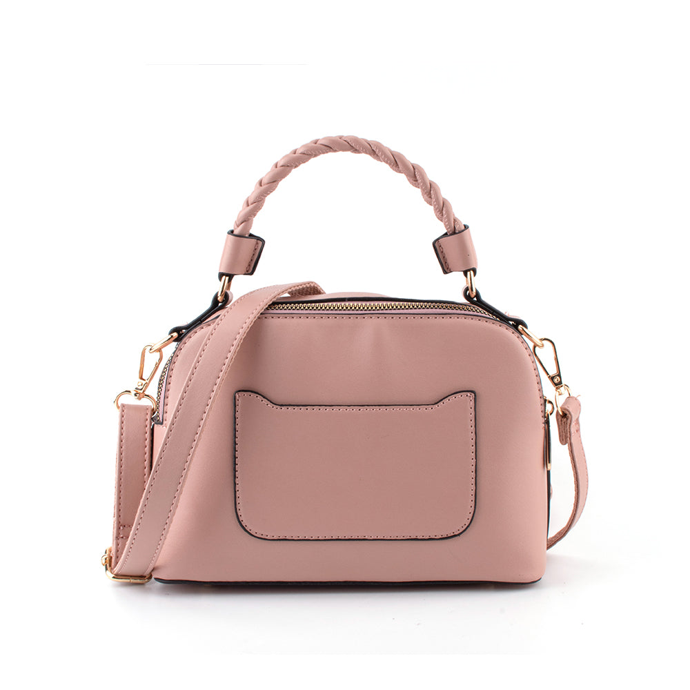 LARRIE Ladies Pink Wanita Buckle Casual Plain Handbag