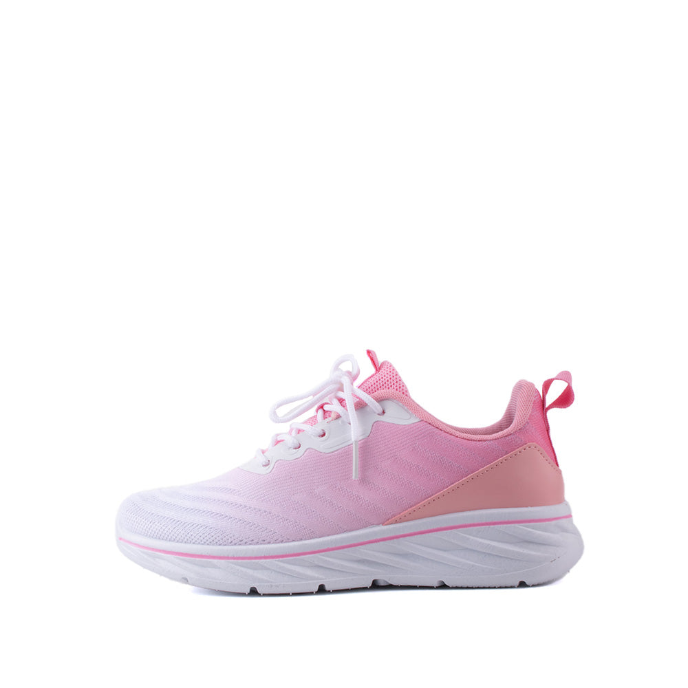 LARRIE Ladies Pink Fashion Ombre Knit Sneakers