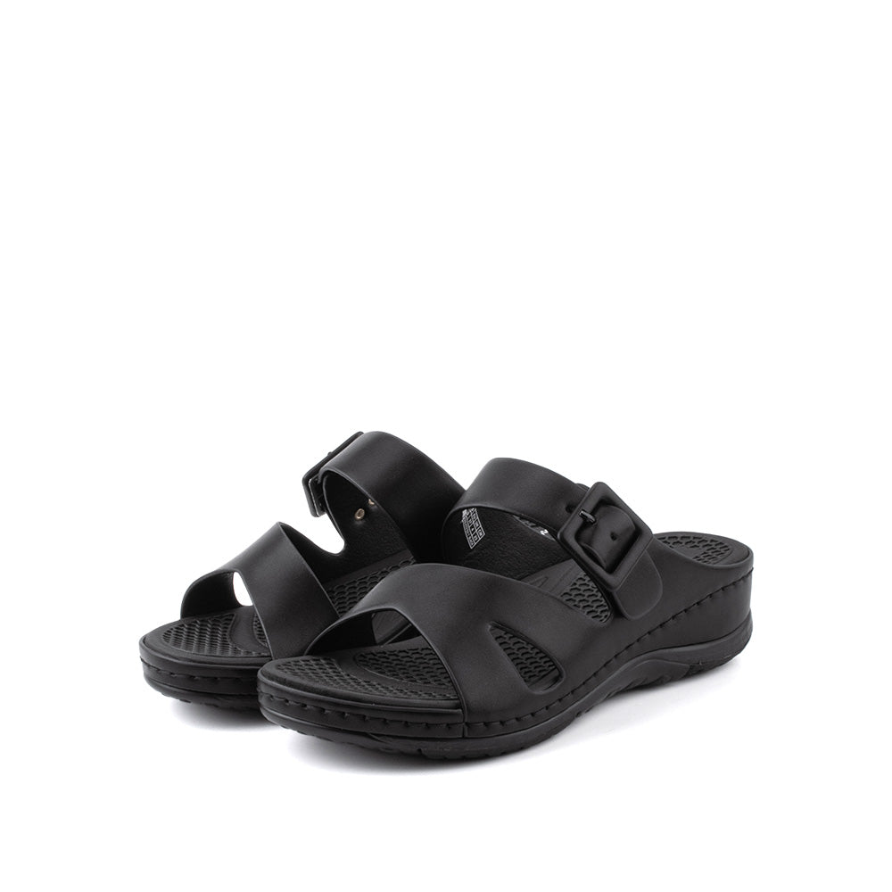 LARRIE Ladies Black Comfort Casual Sandals