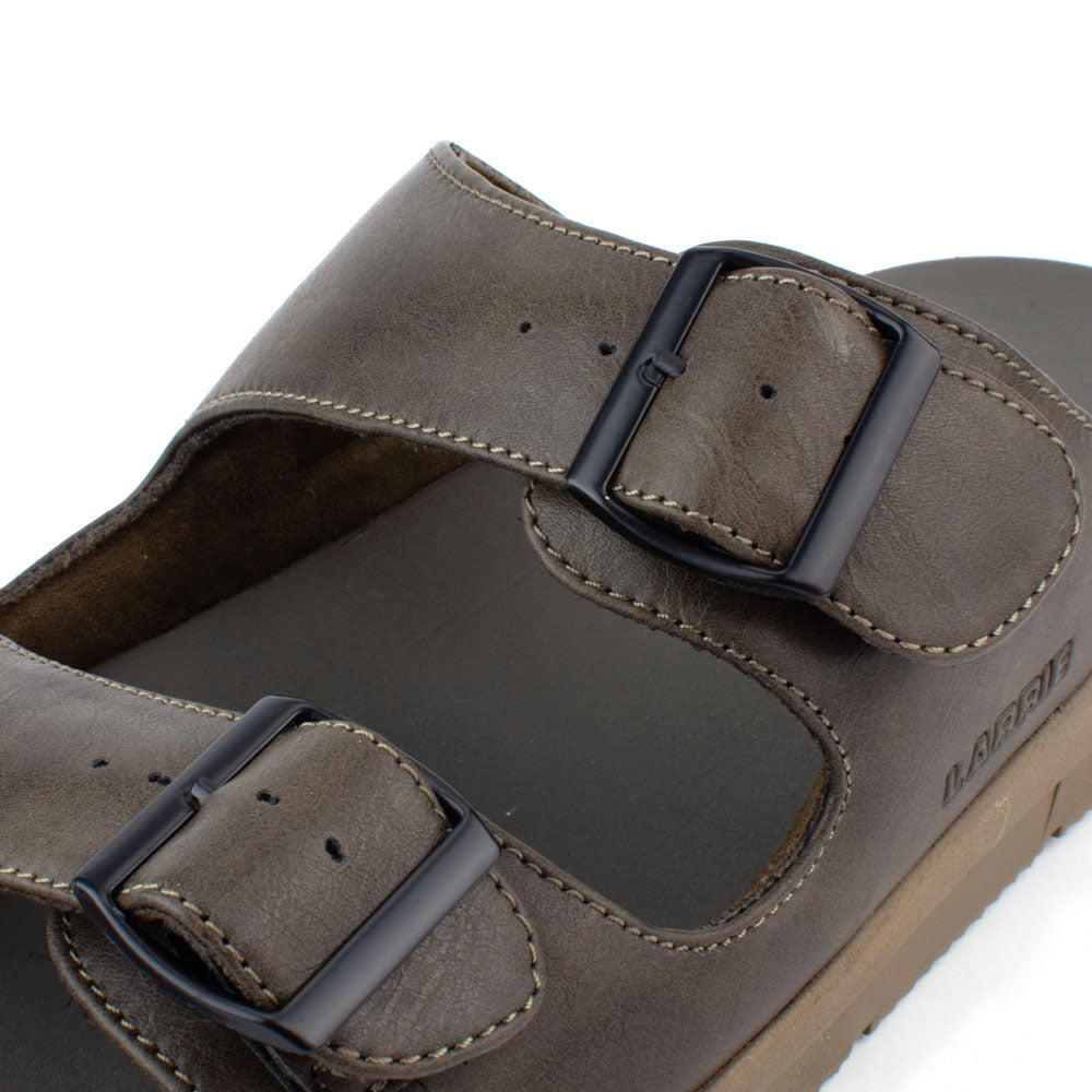 LARRIE Men's Dark Olive Outdoor Adjustable Strap Sandals