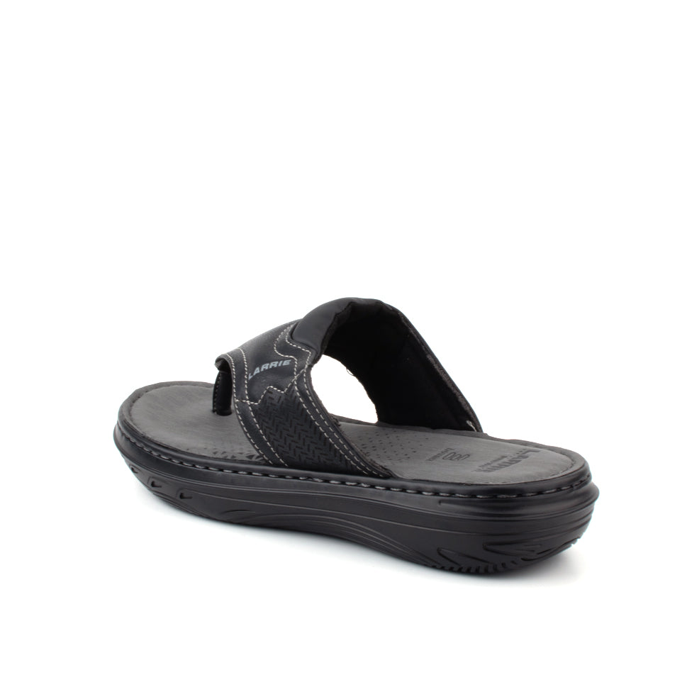 LARRIE Men Black Microfiber Walking Sandals (BIG SIZE)