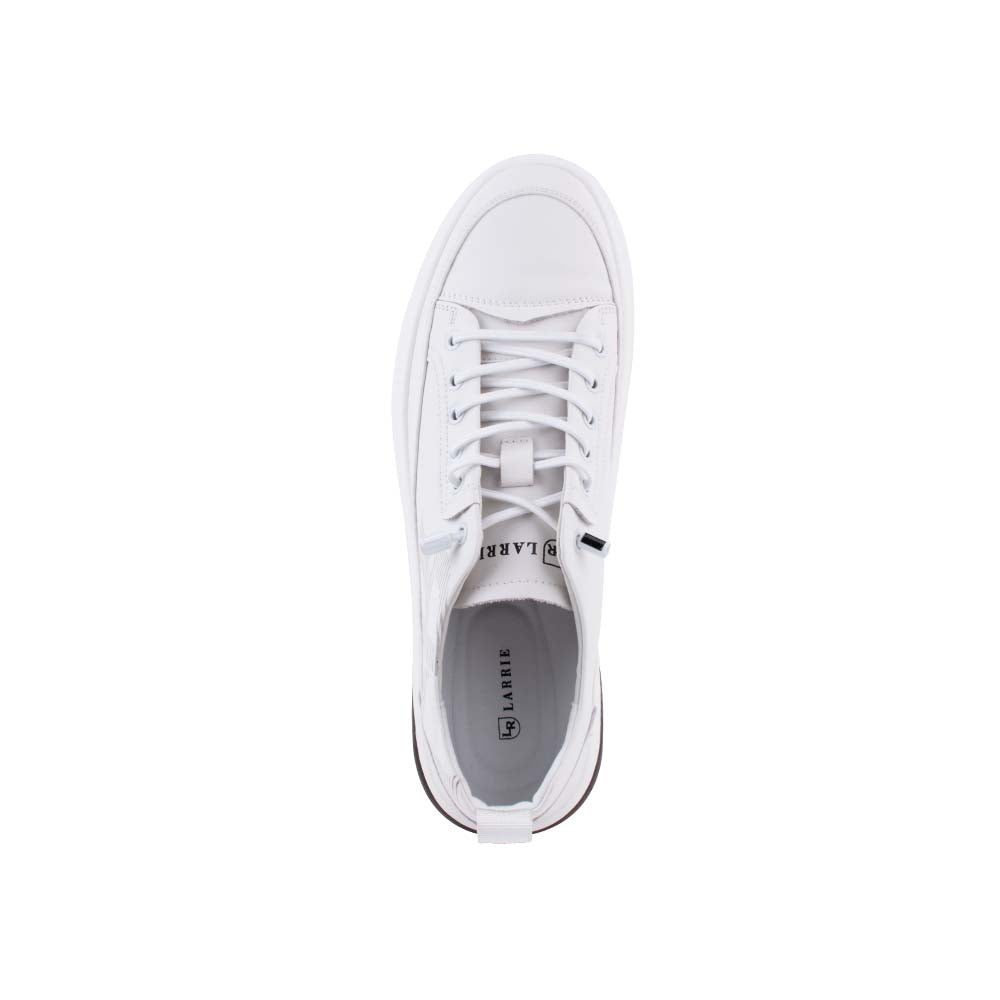 LR LARRIE Men's White Supreme Lace Up Sneakers