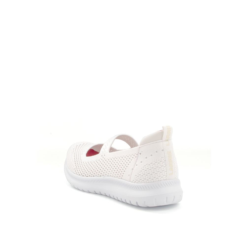 LARRIE Ladies White Stretchy Secure Sporty Sneakers