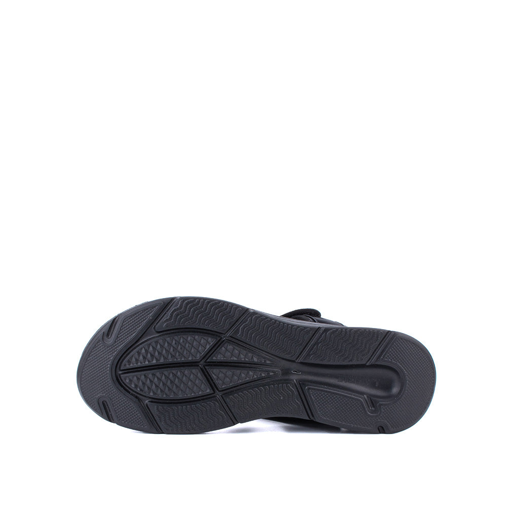 LARRIE Ladies Black Dual Velcro Strap Bounty Sandals