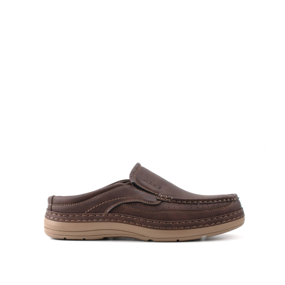 LARRIE Men Dark Brown Backless Casual Travel Loafers – Larrie Shoes