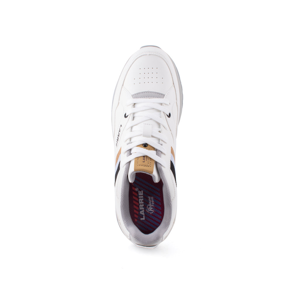 LARRIE Men White Comfy Stylish Lace Up Sneakers
