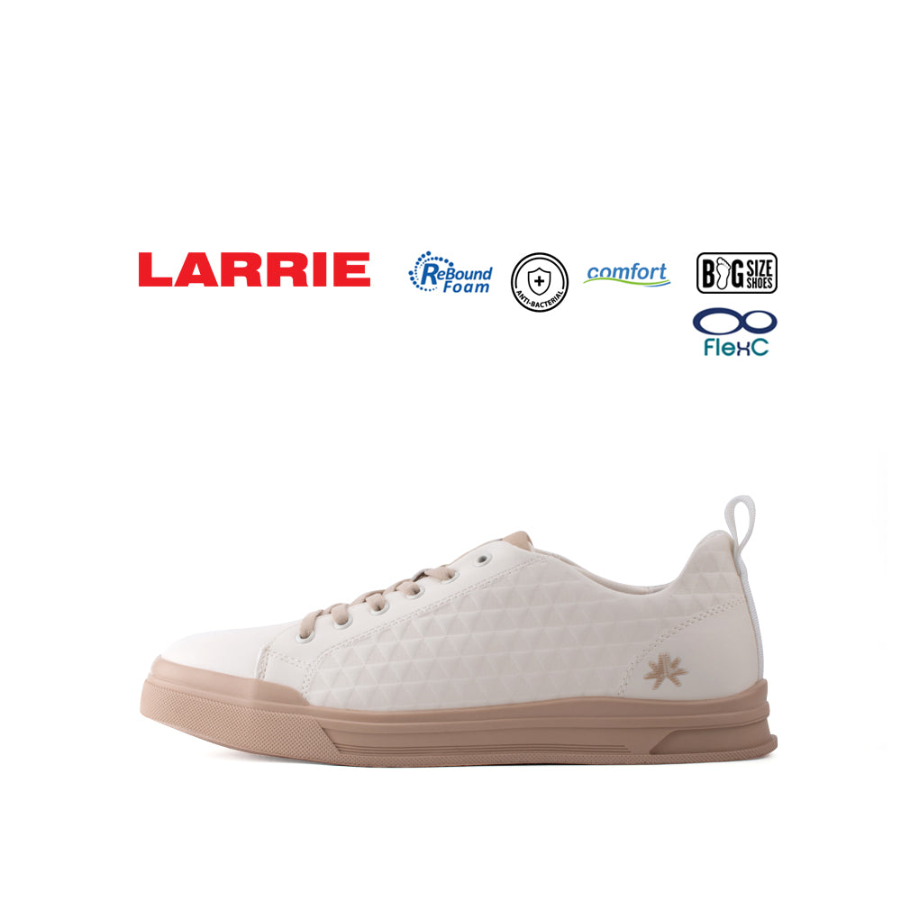 LARRIE Men White Vintage Classic Lace Up Sneakers