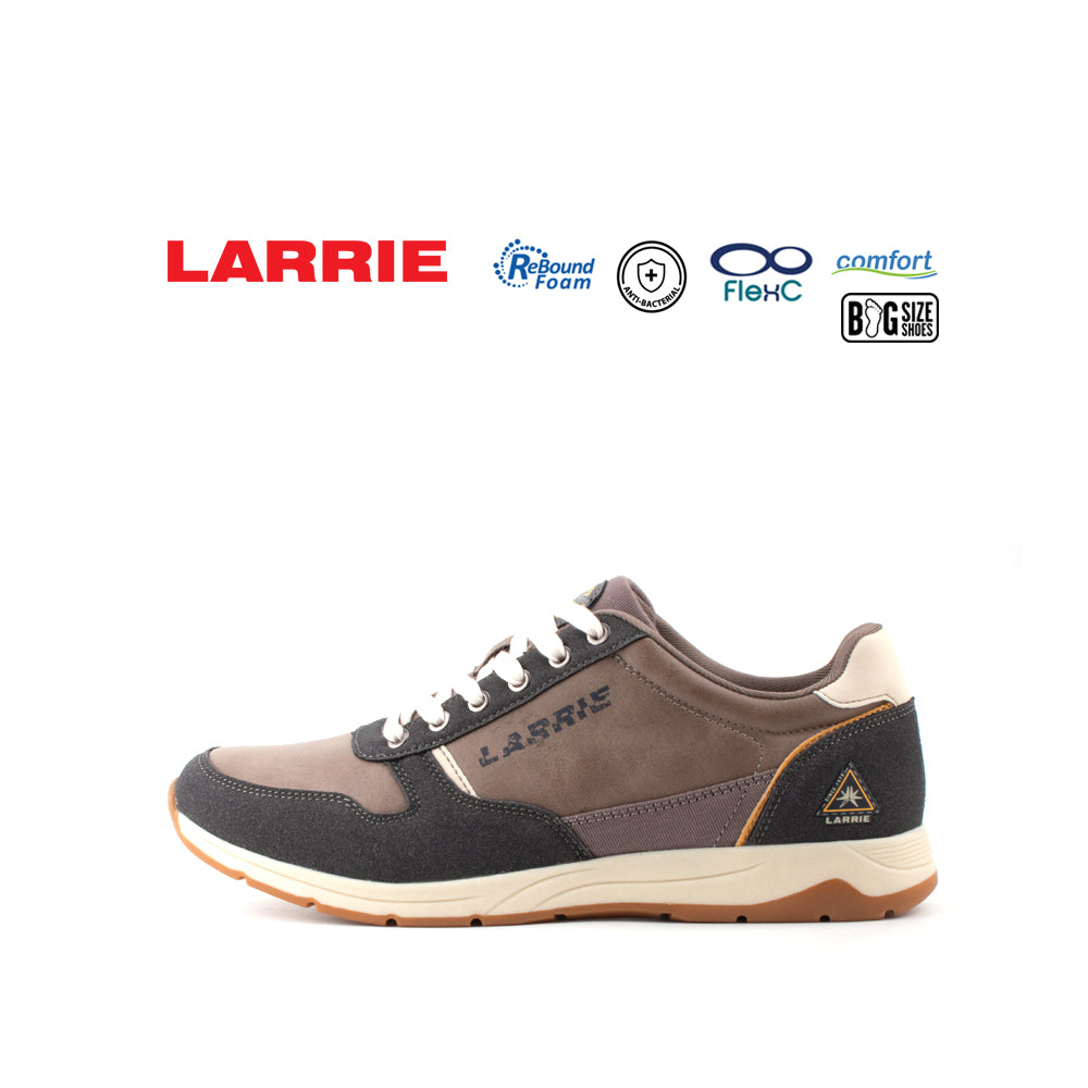 LARRIE Men Taupe Street Style Lace Up Sneaks (Big Size Available)