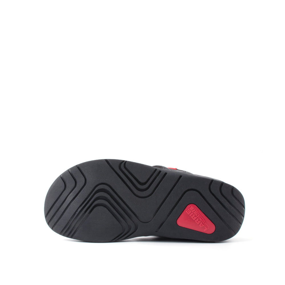 LARRIE Men Black New T-Strap Comfy Sandals (BIG SIZES AVAILABLE)