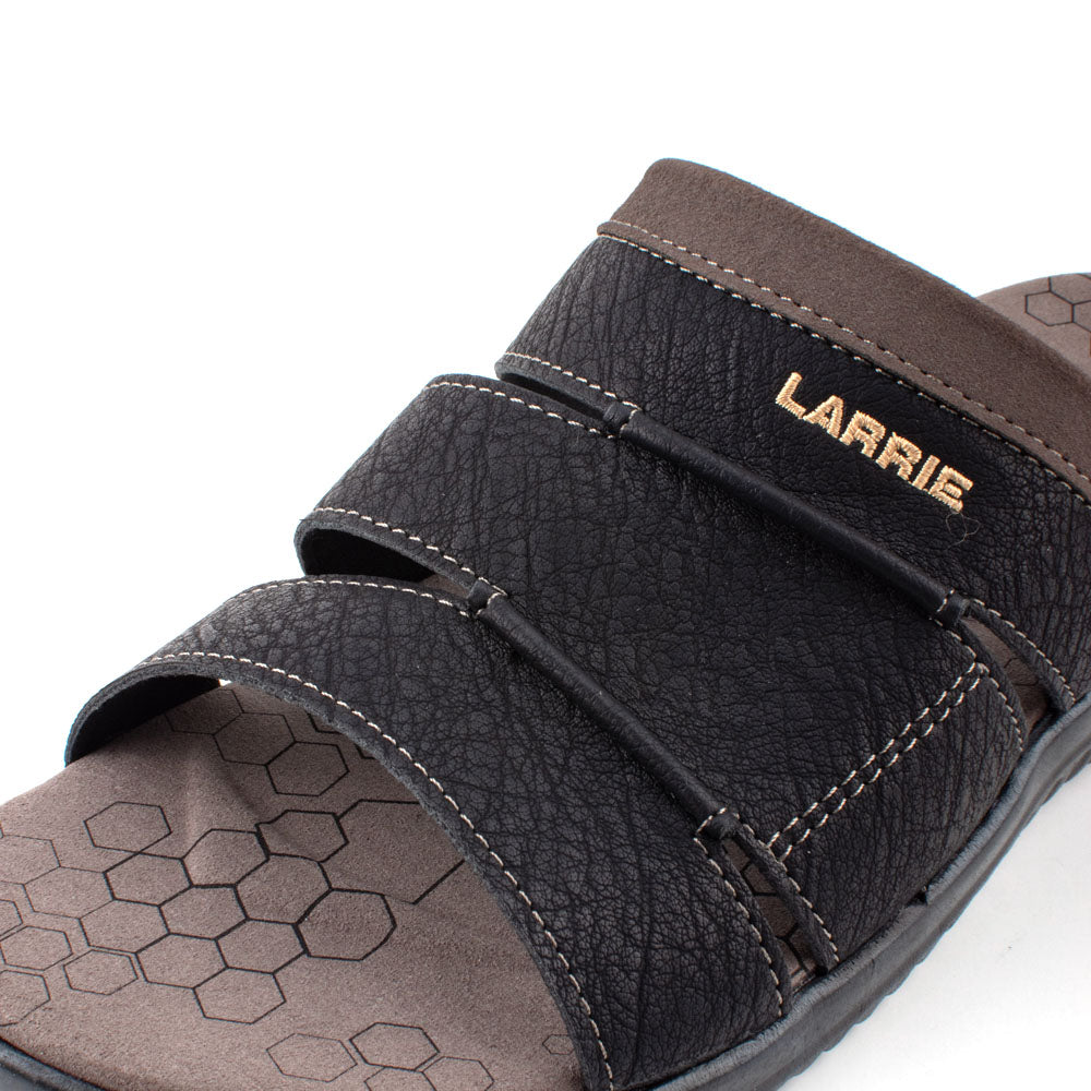 LARRIE Men Black Comfy Feet Sandals (Smaller Size Available)