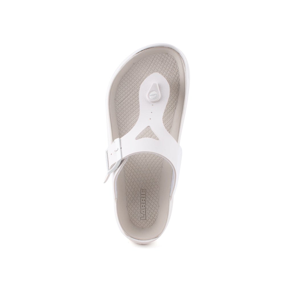 LARRIE Men White Fashion Casual Clip Thong Sandals (Big Sizes Available)