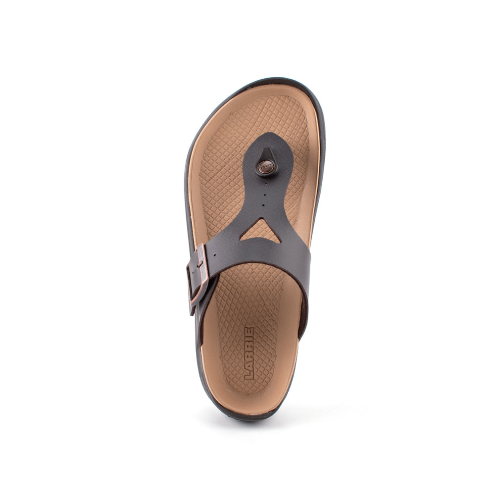 LARRIE Men Coffee Fashion Casual Clip Thong Sandals (Big Sizes Available)