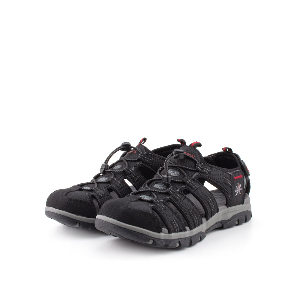 LARRIE Men Black Active Outdoorsy Comfort Sandals (Big Sizes Available)