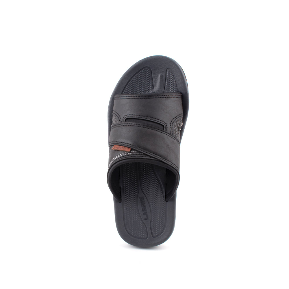 LARRIE Men Black Open Toe Comfy Sandals