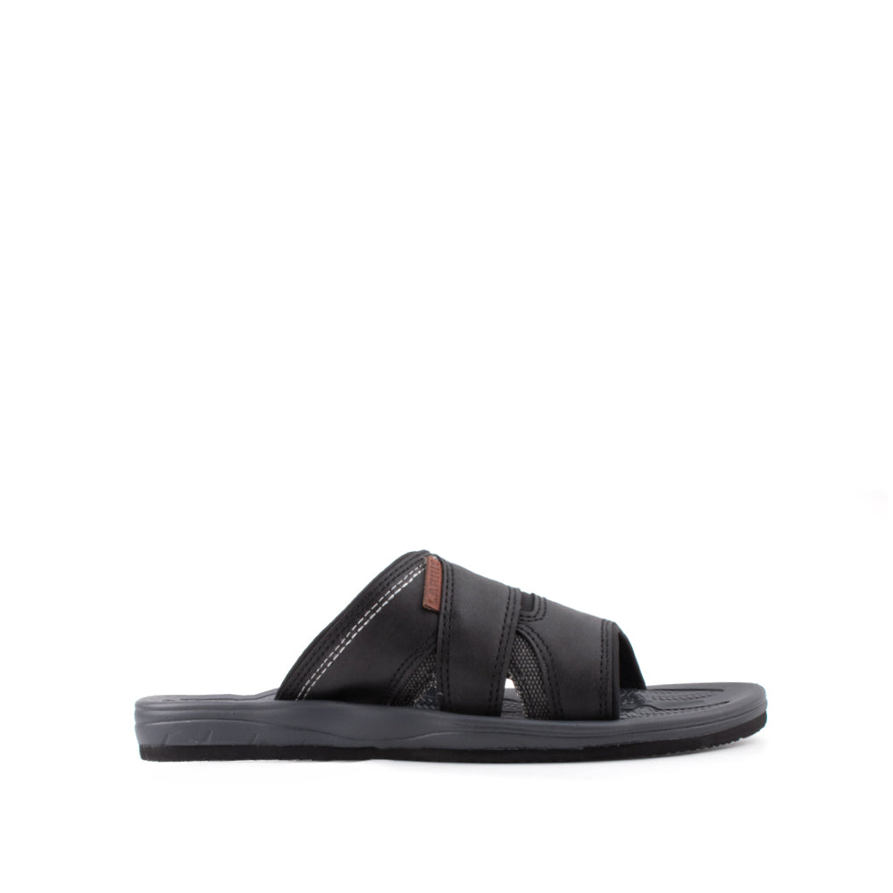 LARRIE Men Black Open Toe Comfy Sandals