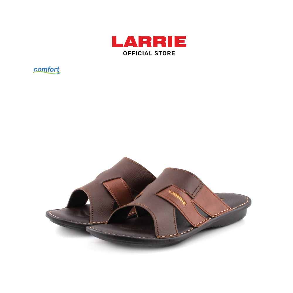 LARRIE Men Dark Brown Smooth Comfy Sandals