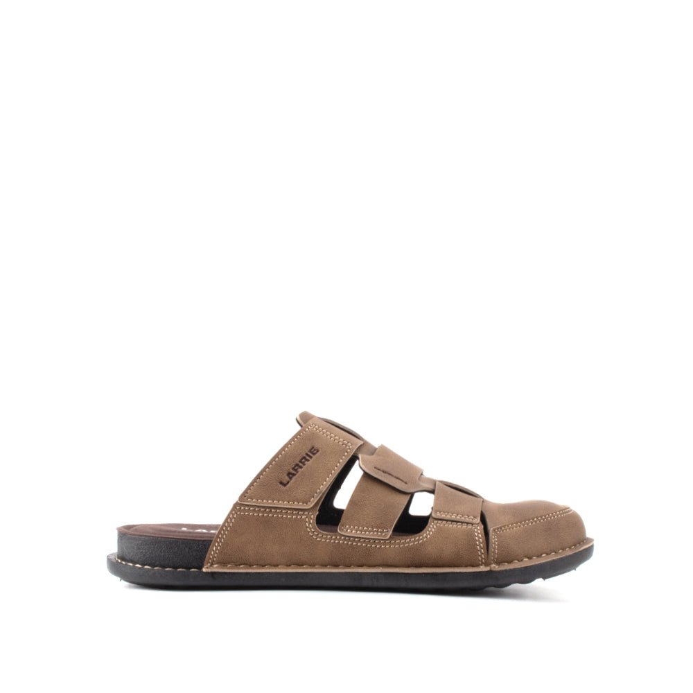 LARRIE Men Khaki Comfy Closed Toe Casual Outdoor Sandals