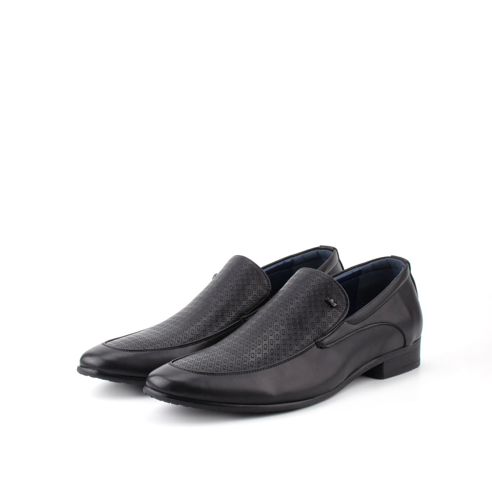 LR LARRIE Men Black Smooth Classy Slip On Business Shoes