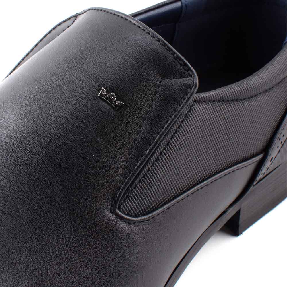 LR LARRIE Men Black Classic Perforated Designed Business Wear