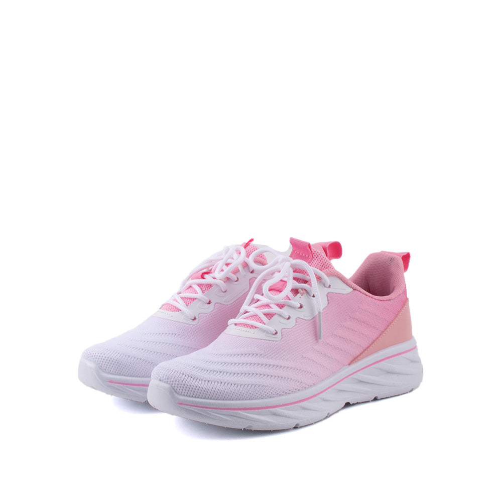 LARRIE Wanita Pink Fesyen Ombre Knit Sneakers 