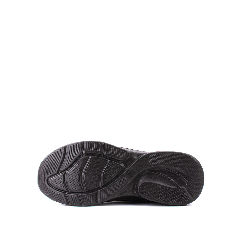 LARRIE Ladies Black Slip-On Comfort Casual Sneakers