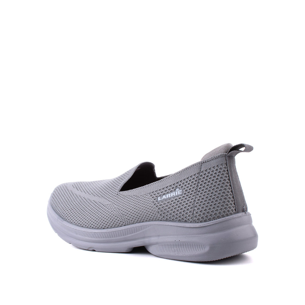 LARRIE Ladies Grey Slip-On Comfort Casual Sneakers