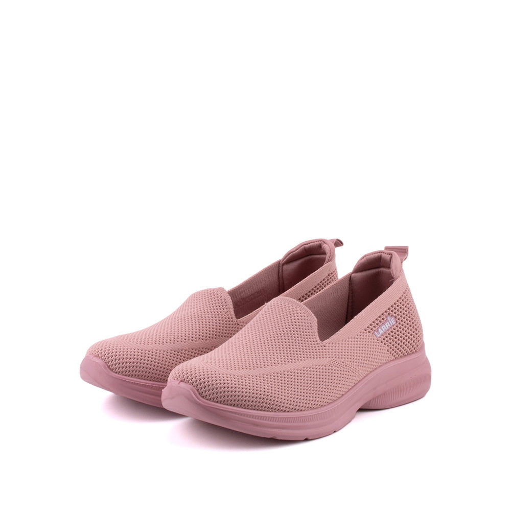 LARRIE Ladies Pink Slip-On Comfort Casual Sneakers