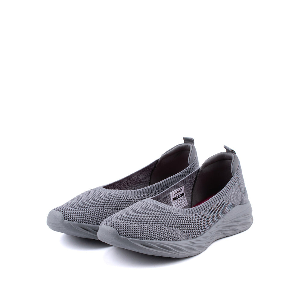 LARRIE Ladies Grey Comfort Slip-On Flats