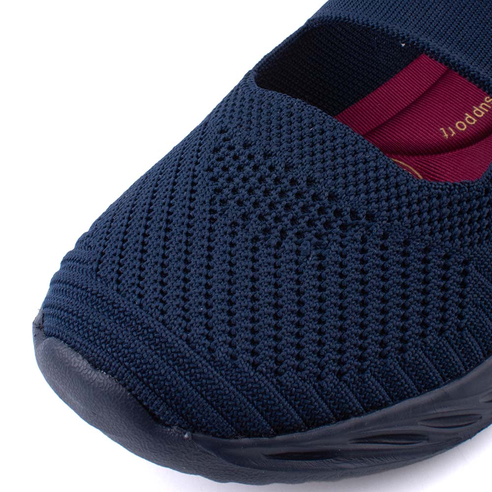 LARRIE Ladies Navy Stretchy Sporty Flats