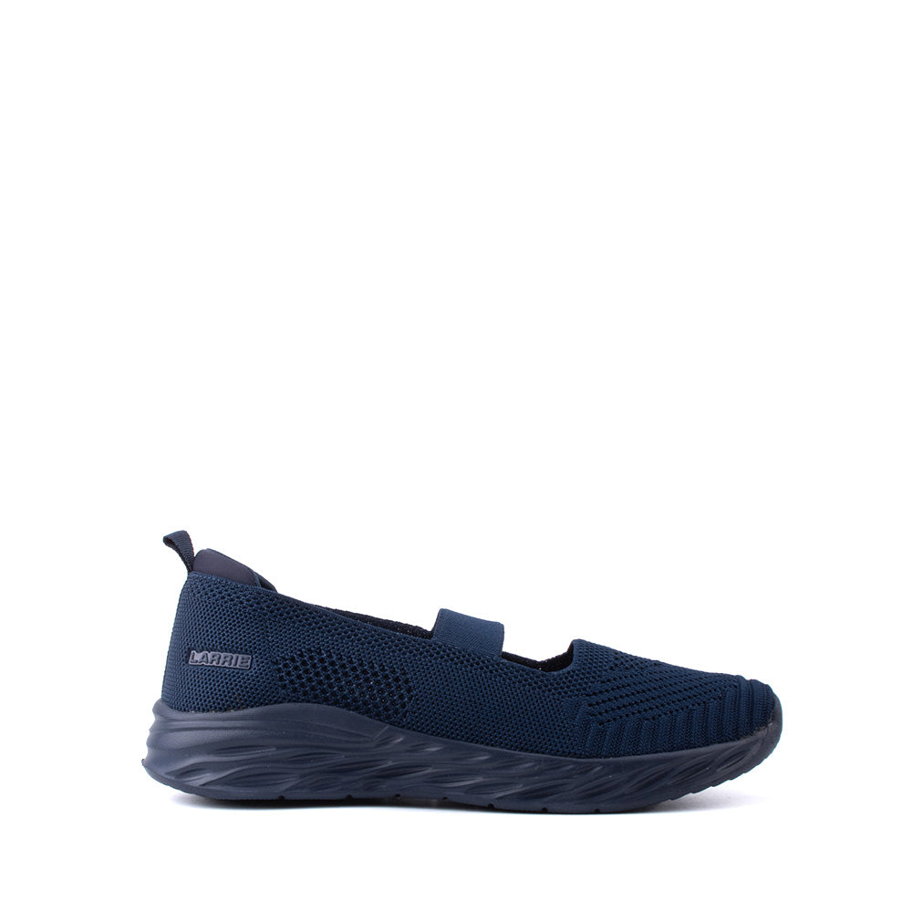 LARRIE Ladies Navy Stretchy Sporty Flats