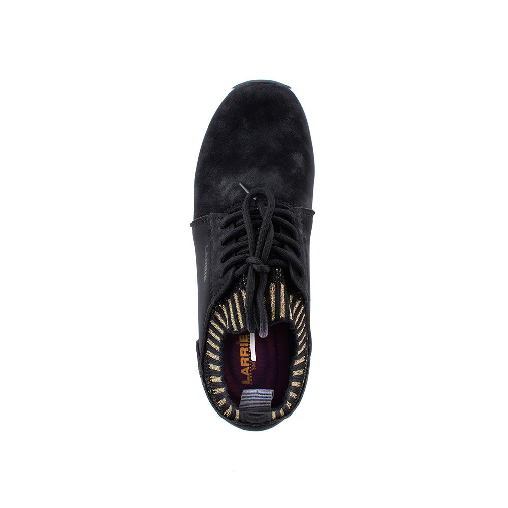 LARRIE Ladies Black Velvet Comfort Sneakers