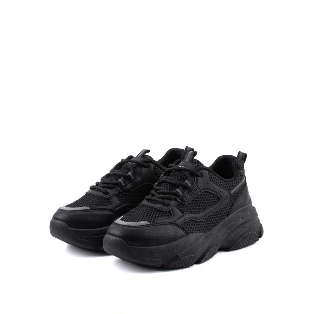 LARRIE Ladies Black Comfy Stylish Sporty Sneakers