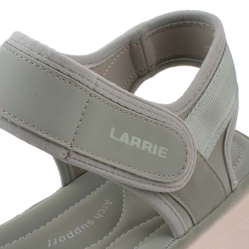 LARRIE Ladies Green Dual Velcro Strap Bounty Sandals