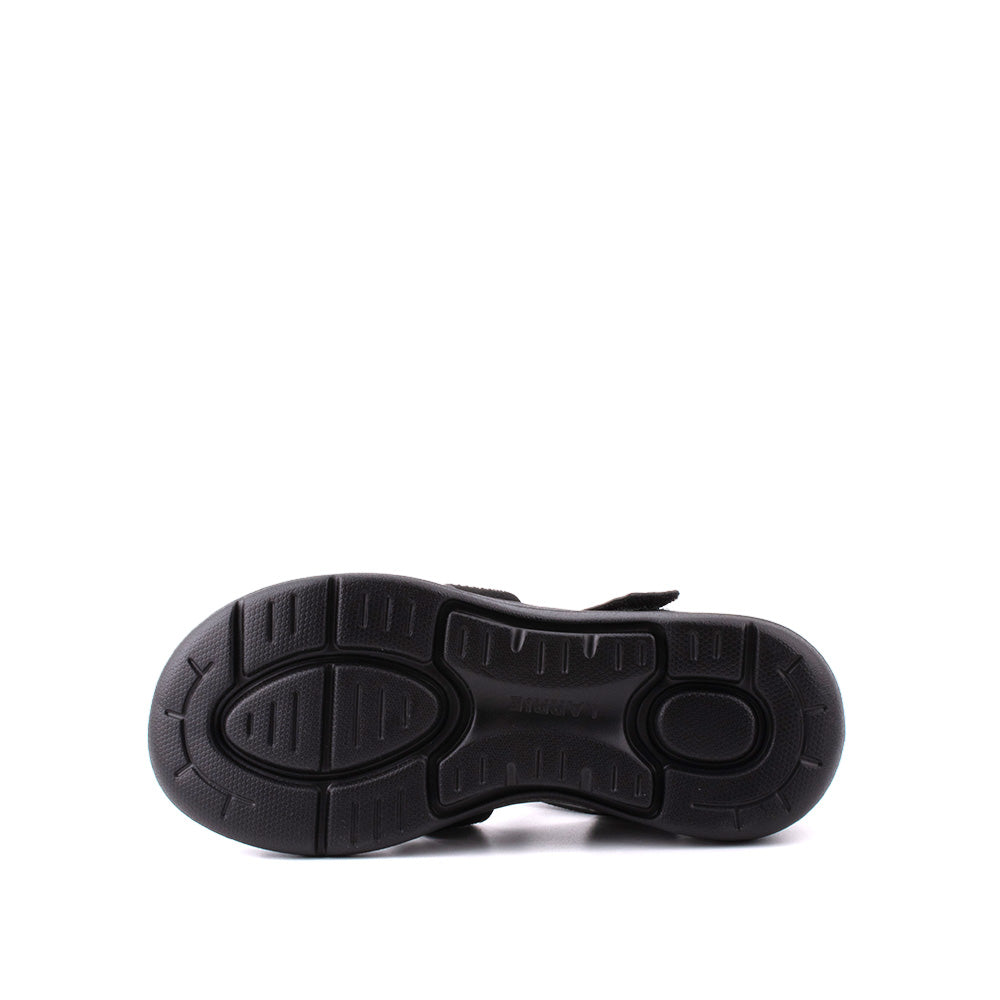 LARRIE Ladies Black Glitter Strappy Comfort Sandals
