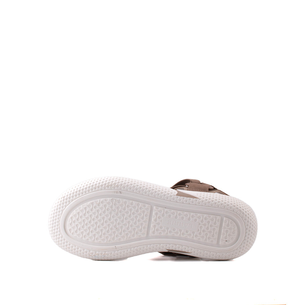 LARRIE Ladies Beige Small Velcro Strap Comfort Sandals