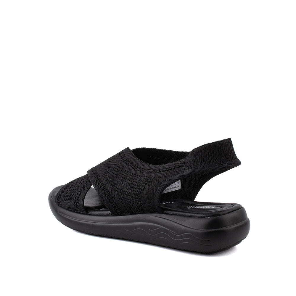 LARRIE Ladies Black Softy Comfort Sandal