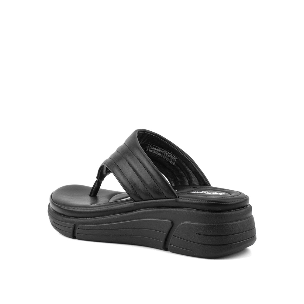 LARRIE Ladies Black Softy Comfort Sandals