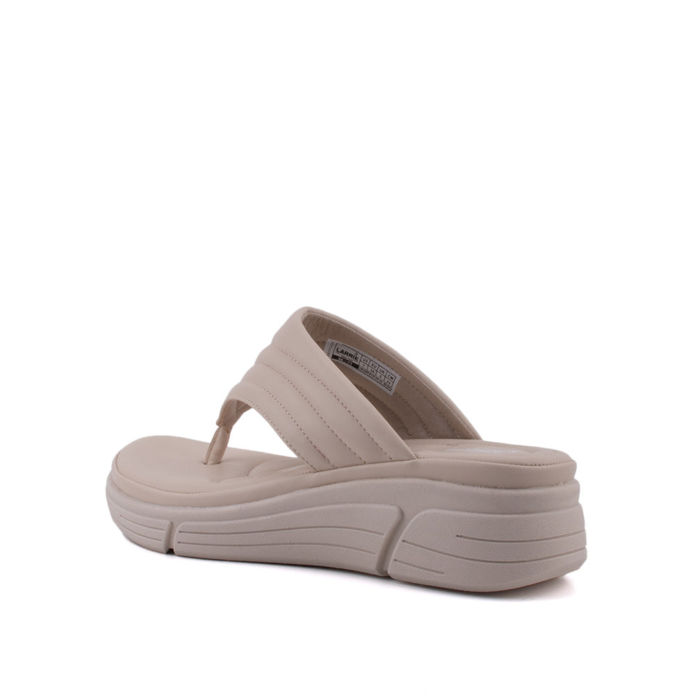 LARRIE Ladies Beige Softy Comfort Sandals