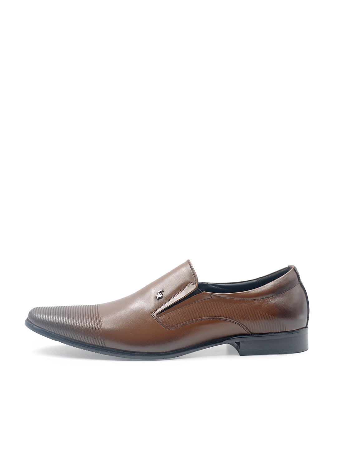 LR Larrie Dark Brown Lined Front Panel Business Shoes