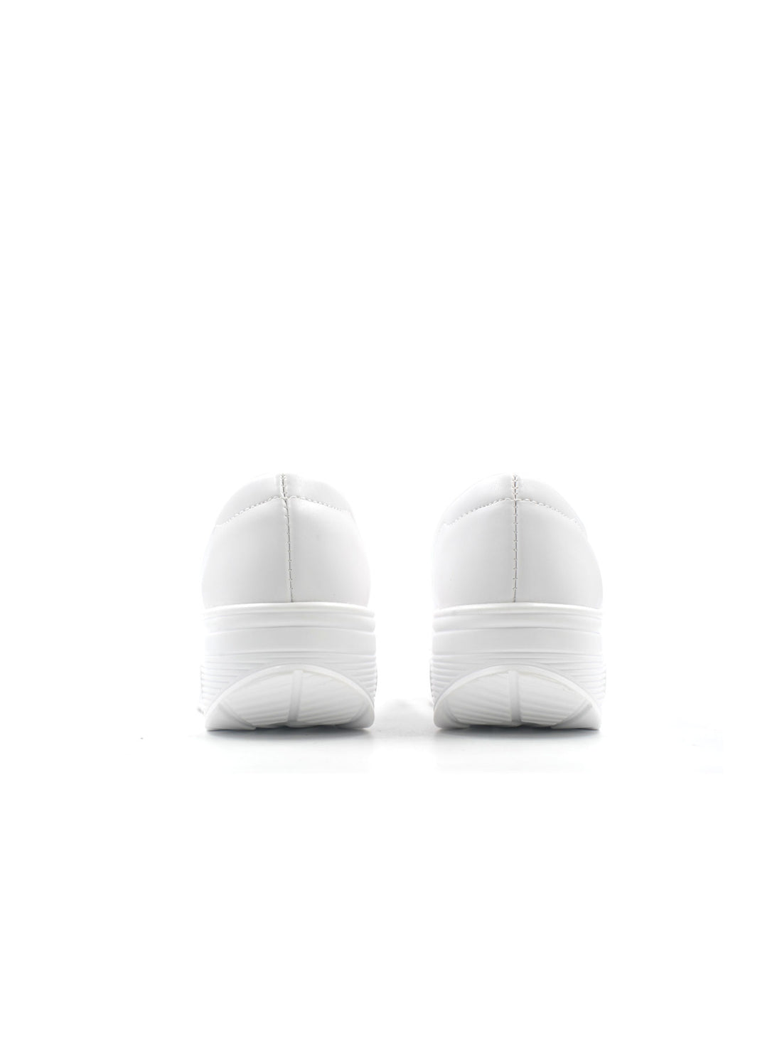 Larrie White Air Pockets Platform Casual Sneakers
