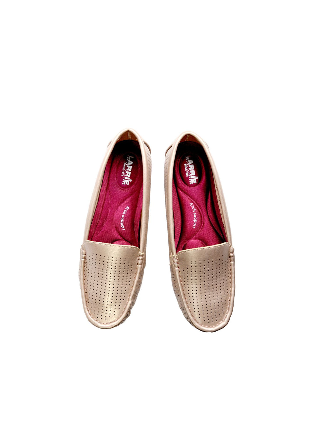 Larrie Pink Lightweight Perforated Slip On Loafers