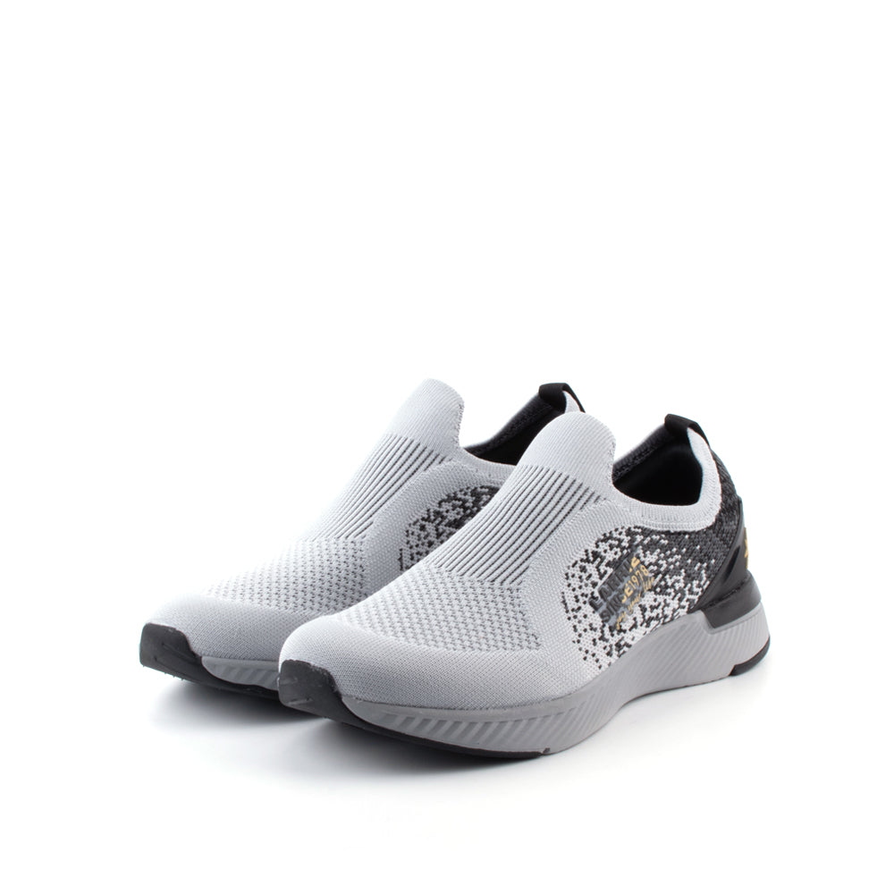 LARRIE Men Grey Laknit Comfy Casual Slip On Sneakers
