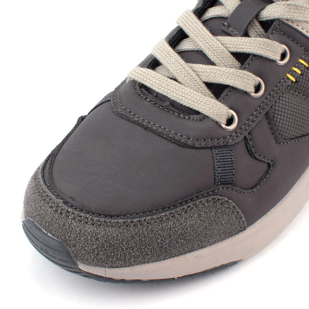 LARRIE Men's Grey Lace Up Smart Sneakers