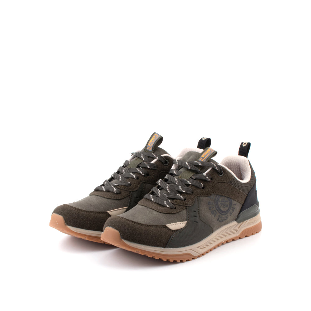 LARRIE Men Dark Olive Lace Up Comfy Mesh Sneakers
