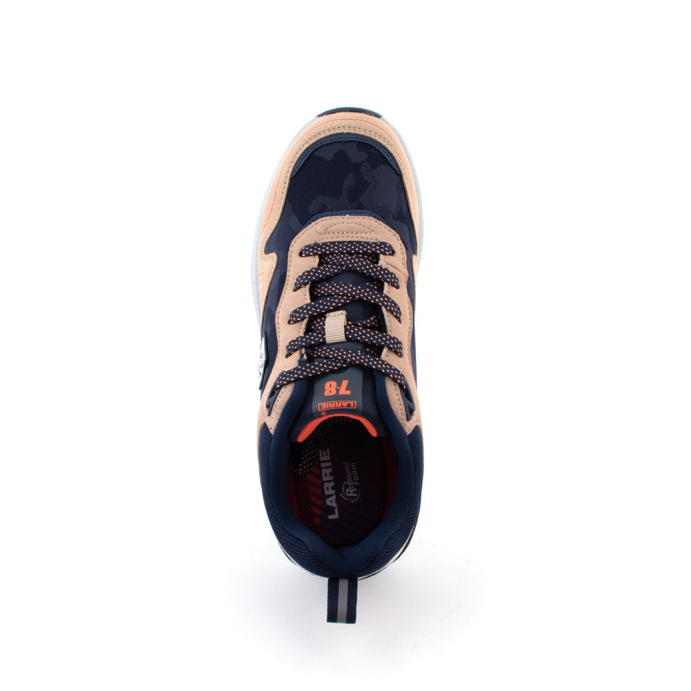 LARRIE Men Navy Lace Up Fabric Comfy Sneakers