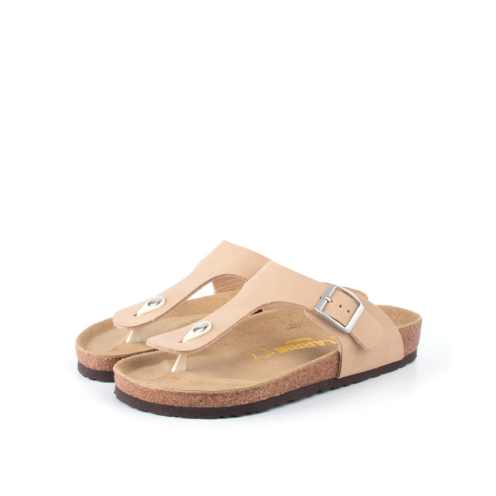 LARRIE Men Almond T-strap Sandals