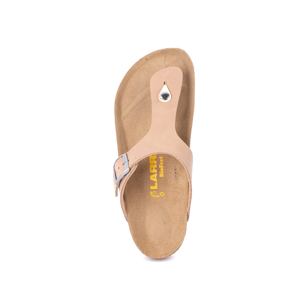 LARRIE Men Almond T-strap Sandals